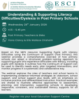 NEPS: Understanding & Supporting Literacy Difficulties/Dyslexia in Post Primary School - Webinar 1