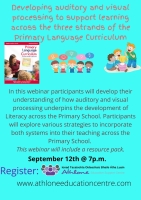 LC22-112A Developing Auditory & Visual Processing to Support Learning Across the 3 Strands of the PLC